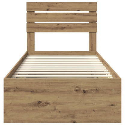 Struttura del letto con testiera Rovere Artigianale 75 x 190 cm | homemem39