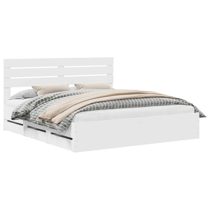 Struttura del letto Bianco 200 x 200 cm Legno Ingegnerizzato | homemem39