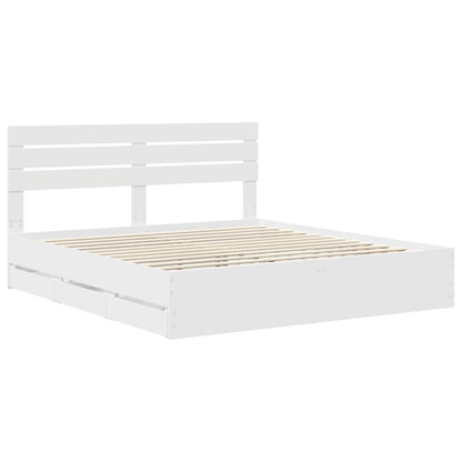 Struttura del letto Bianco 200 x 200 cm Legno Ingegnerizzato | homemem39