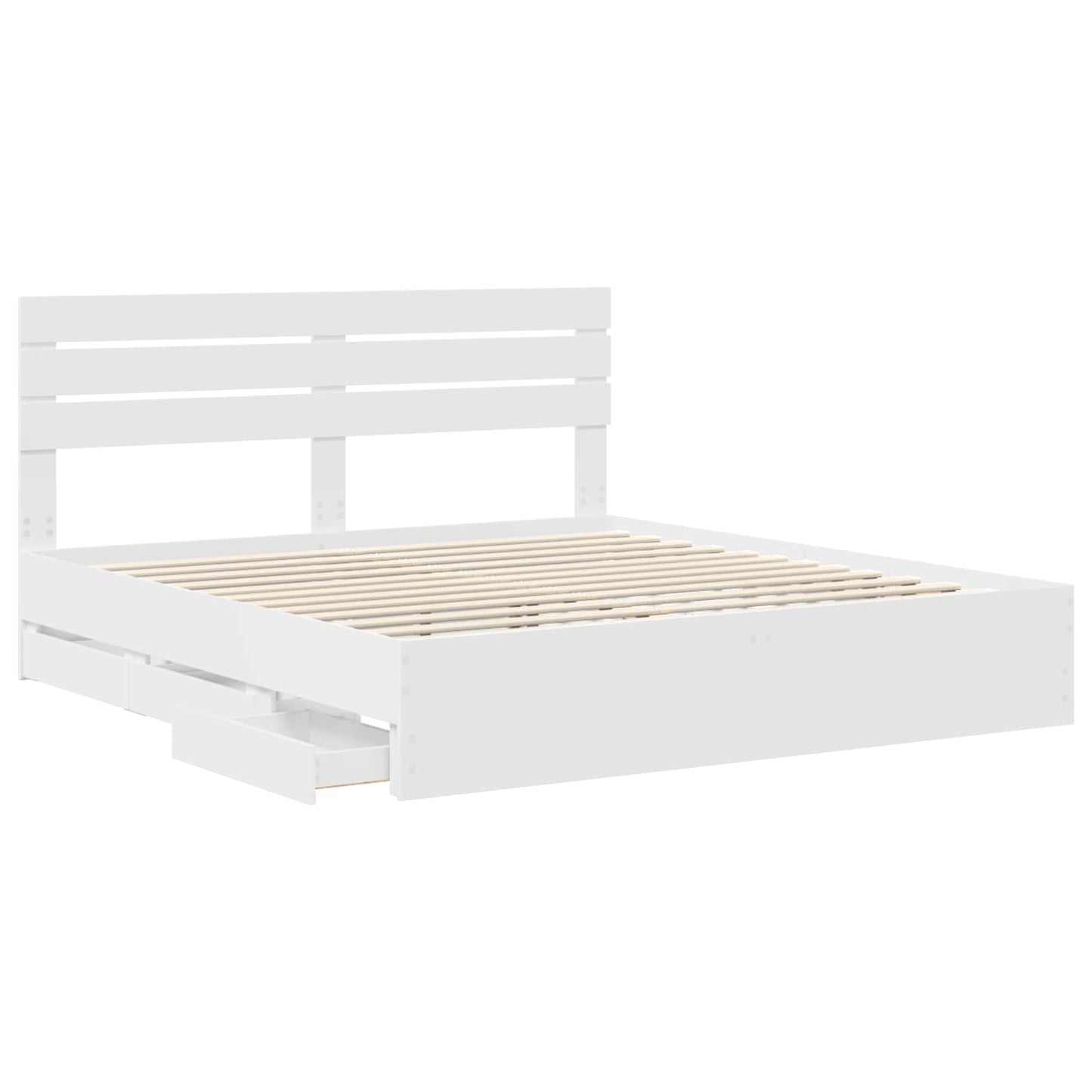 Struttura del letto Bianco 200 x 200 cm Legno Ingegnerizzato | homemem39