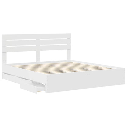 Struttura del letto Bianco 200 x 200 cm Legno Ingegnerizzato | homemem39