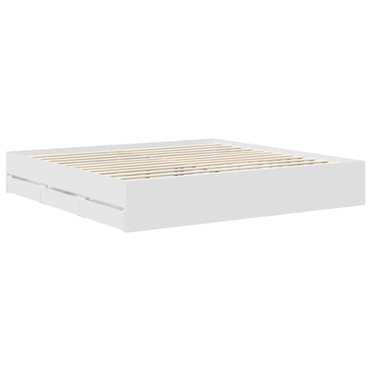 Struttura del letto Bianco 200 x 200 cm Legno Ingegnerizzato | homemem39