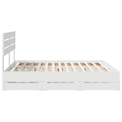 Struttura del letto Bianco 200 x 200 cm Legno Ingegnerizzato