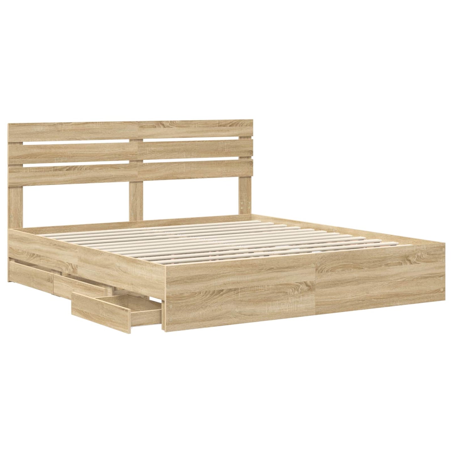 Struttura del letto con cassetto Rovere Sonoma 200 x 200 cm | homemem39