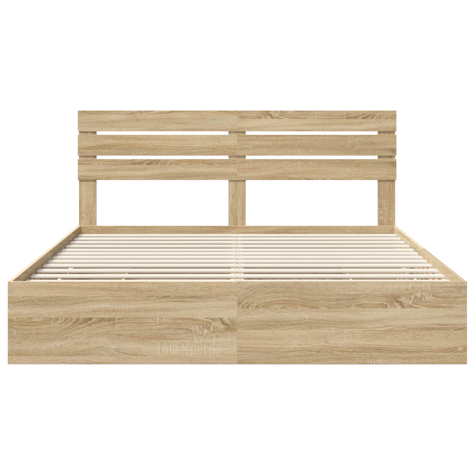 Struttura del letto con cassetto Rovere Sonoma 200 x 200 cm | homemem39