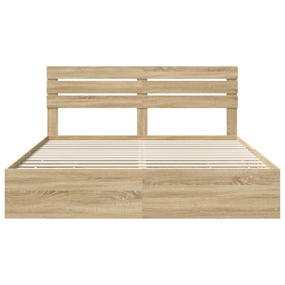 Struttura del letto con cassetto Rovere Sonoma 200 x 200 cm | homemem39