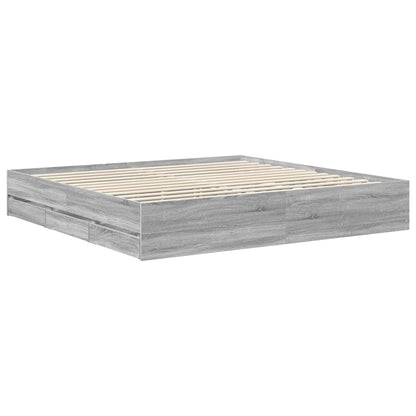 Struttura del letto con cassetto Grigio Sonoma 200 x 200 cm | homemem39