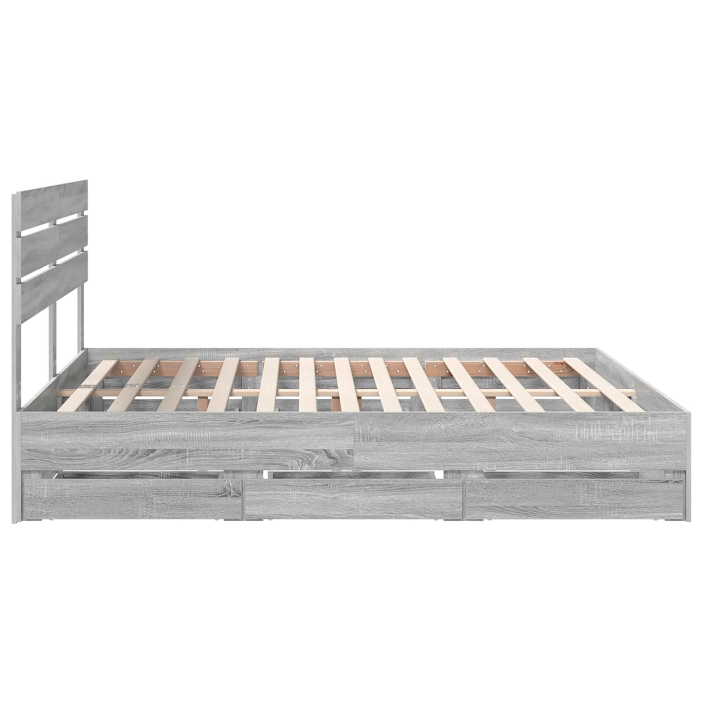Struttura del letto con cassetto Grigio Sonoma 200 x 200 cm | homemem39