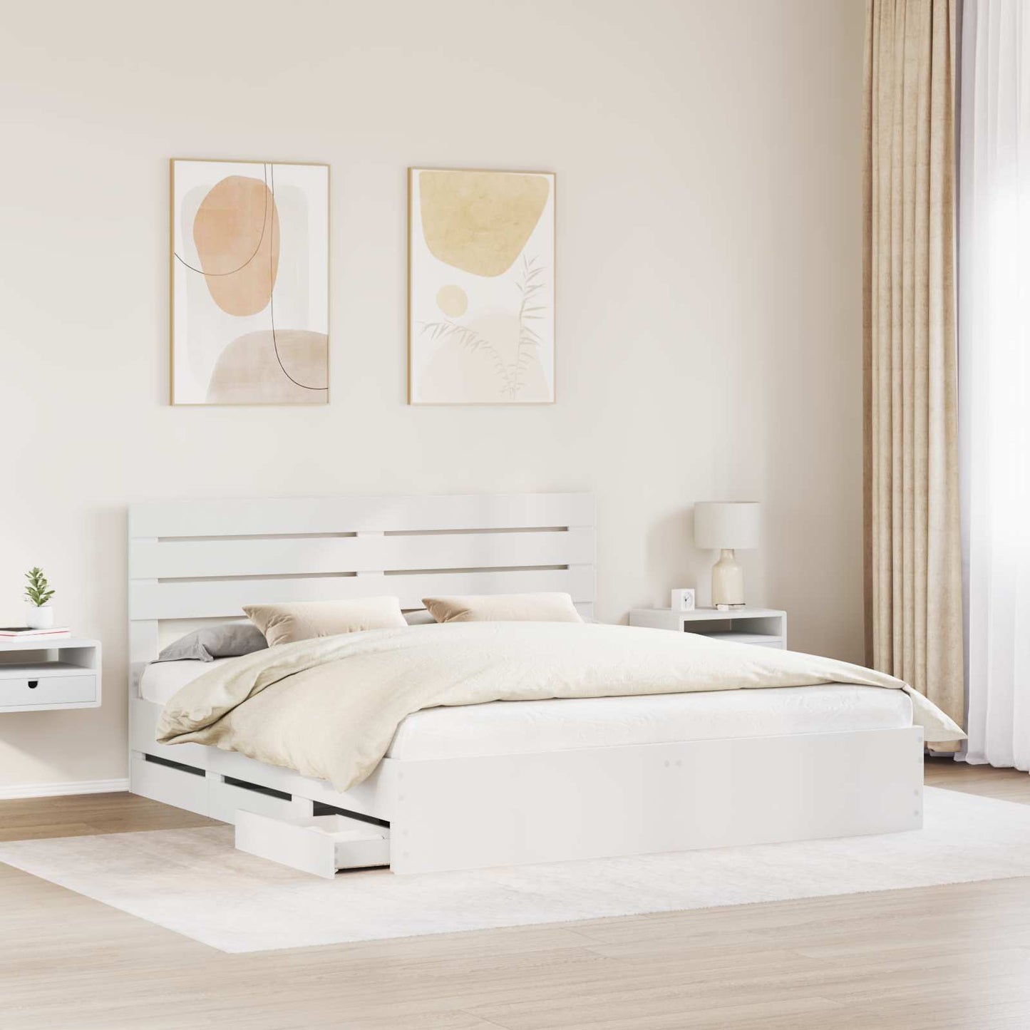 Struttura del letto Bianco 180 x 200 cm Legno Ingegnerizzato