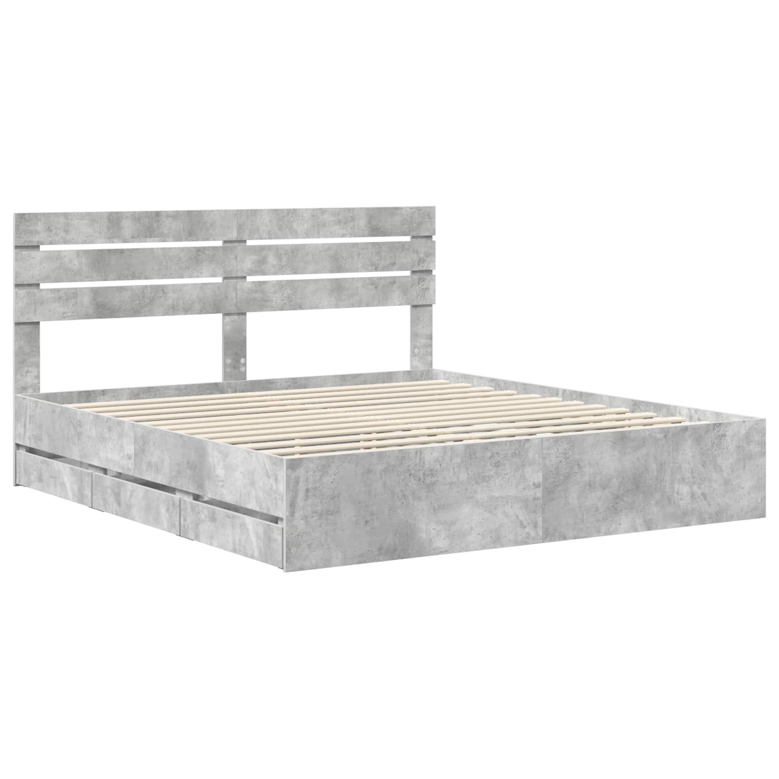 Struttura del letto con cassetto Grigio cemento 180 x 200 cm | homemem39