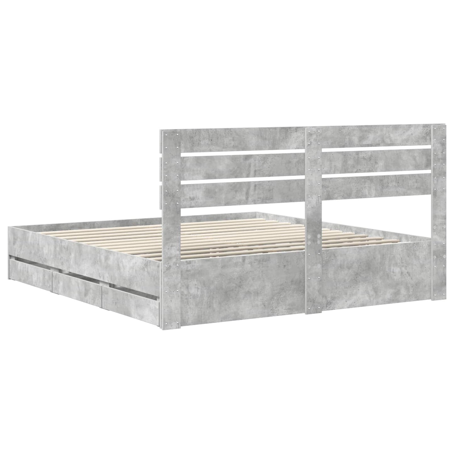 Struttura del letto con cassetto Grigio cemento 180 x 200 cm | homemem39