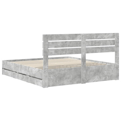 Struttura del letto con cassetto Grigio cemento 180 x 200 cm | homemem39