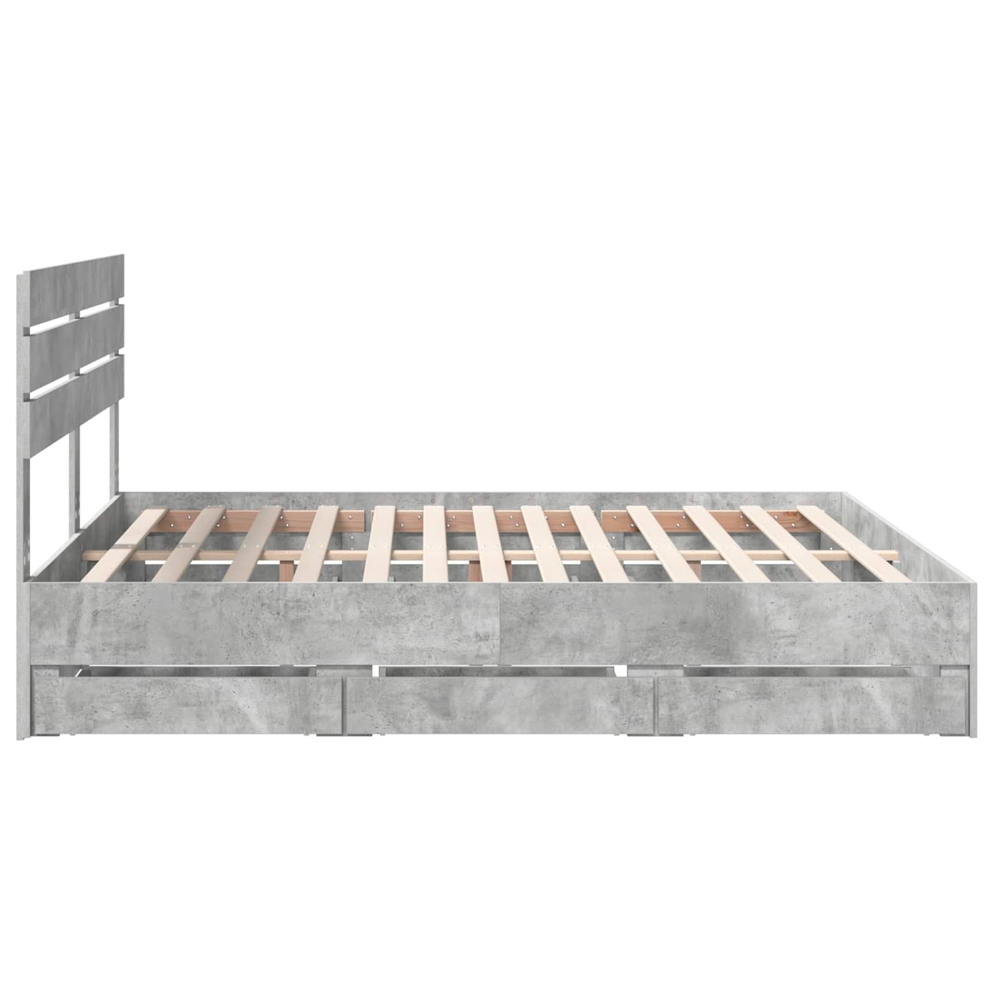 Struttura del letto con cassetto Grigio cemento 180 x 200 cm | homemem39