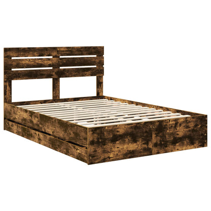 Struttura del letto con cassetto Rovere fumé 160 x 200 cm | homemem39