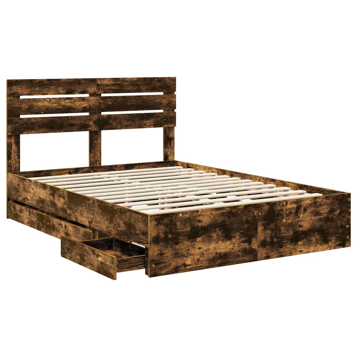 Struttura del letto con cassetto Rovere fumé 160 x 200 cm | homemem39