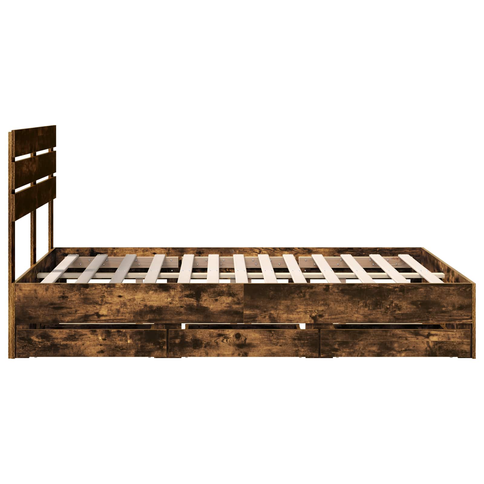 Struttura del letto con cassetto Rovere fumé 160 x 200 cm | homemem39