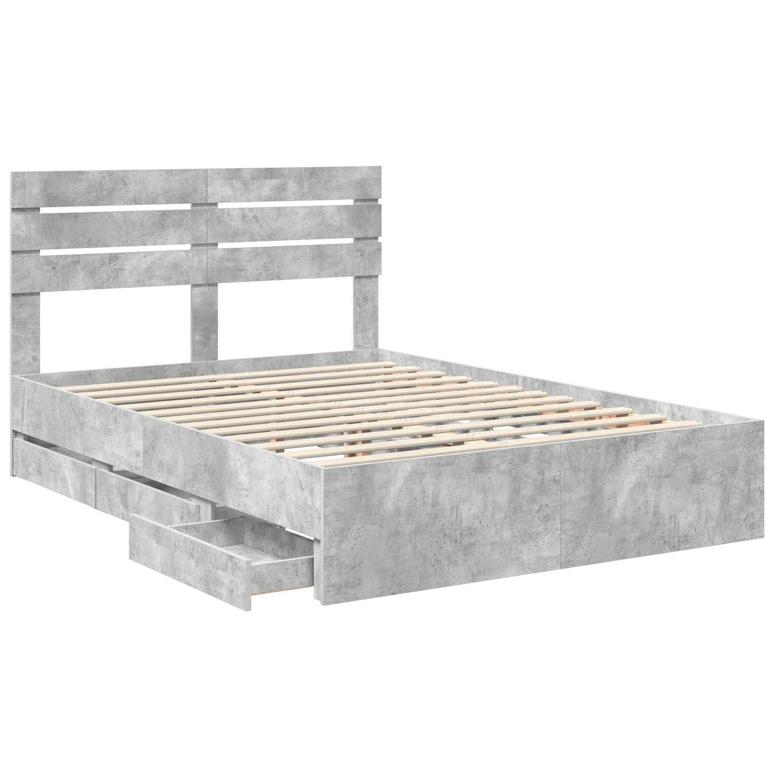 Struttura del letto con cassetto Grigio cemento 150 x 200 cm | homemem39