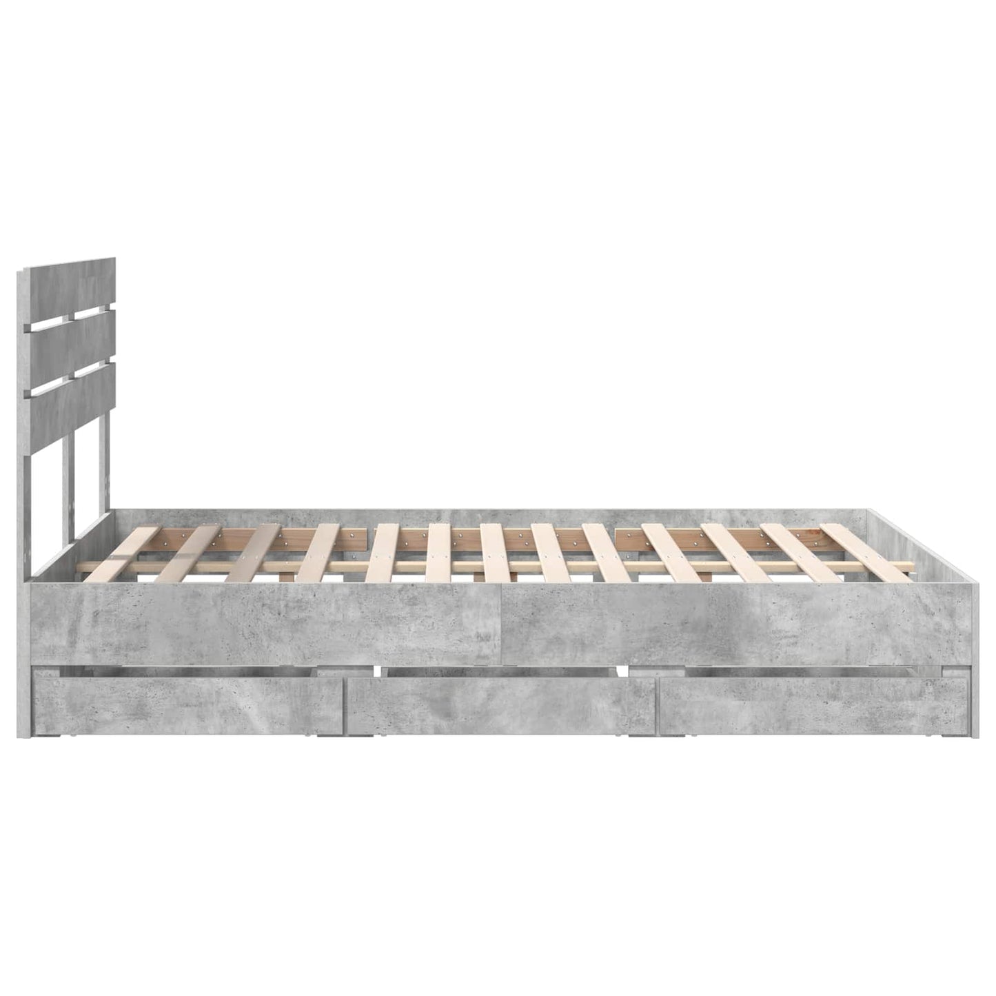 Struttura del letto con cassetto Grigio cemento 150 x 200 cm | homemem39