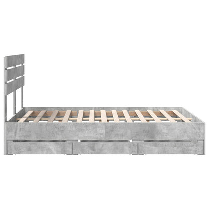 Struttura del letto con cassetto Grigio cemento 150 x 200 cm | homemem39