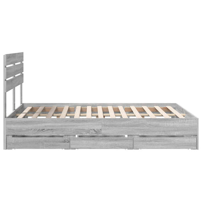 Struttura del letto con cassetto Grigio Sonoma 150 x 200 cm