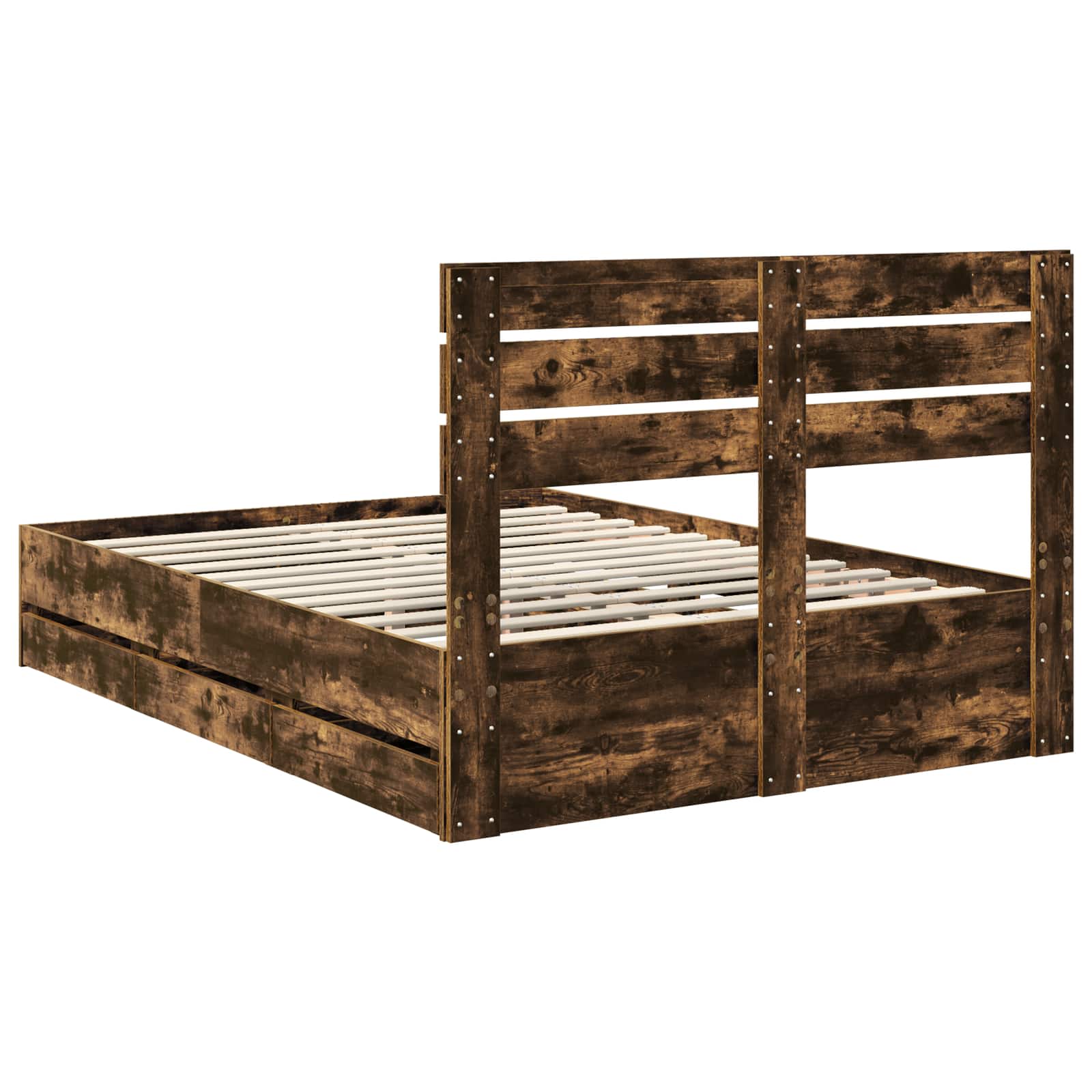 Struttura del letto con cassetto Rovere fumé 140 x 190 cm | homemem39