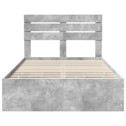Struttura del letto con cassetto Grigio cemento 135 x 190 cm | homemem39