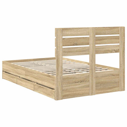 Struttura del letto con cassetto Rovere Sonoma 120 x 200 cm | homemem39