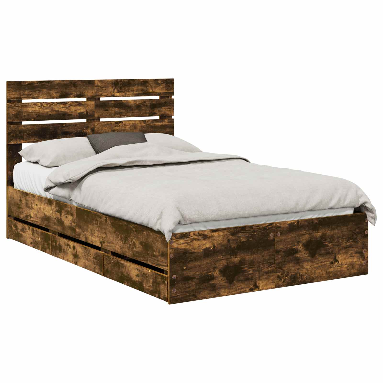 Struttura del letto con cassetto Rovere fumé 120 x 200 cm | homemem39