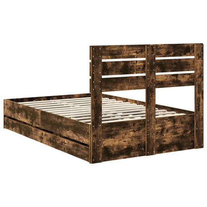 Struttura del letto con cassetto Rovere fumé 120 x 200 cm | homemem39