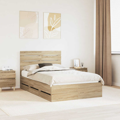 Struttura del letto con cassetto Rovere Sonoma 120 x 190 cm