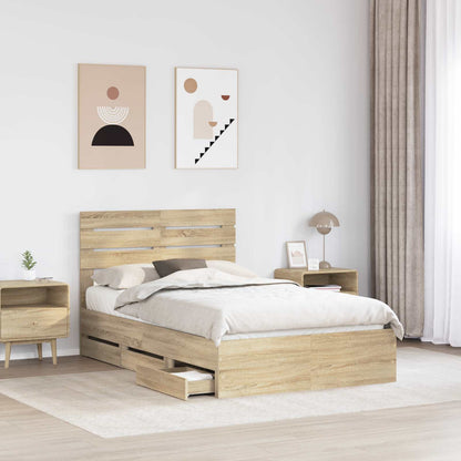 Struttura del letto con cassetto Rovere Sonoma 120 x 190 cm