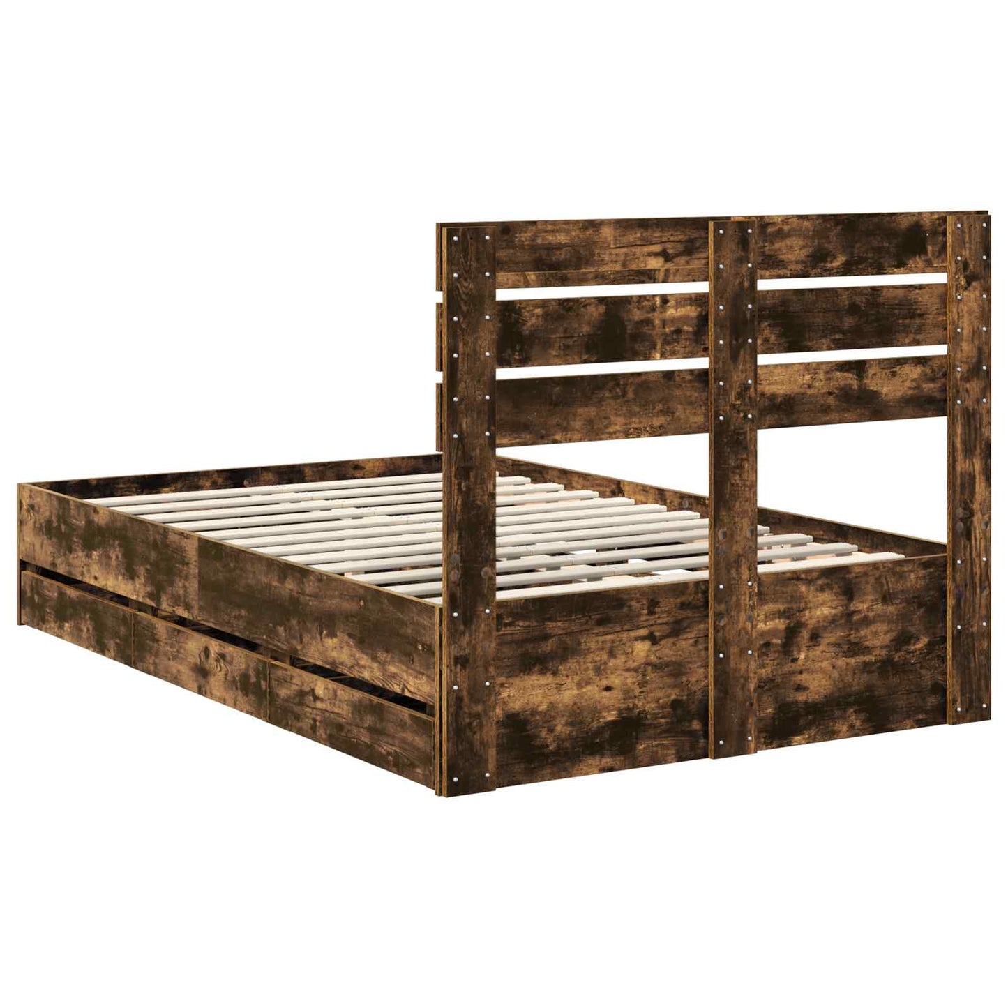 Struttura del letto con cassetto Rovere fumé 120 x 190 cm | homemem39
