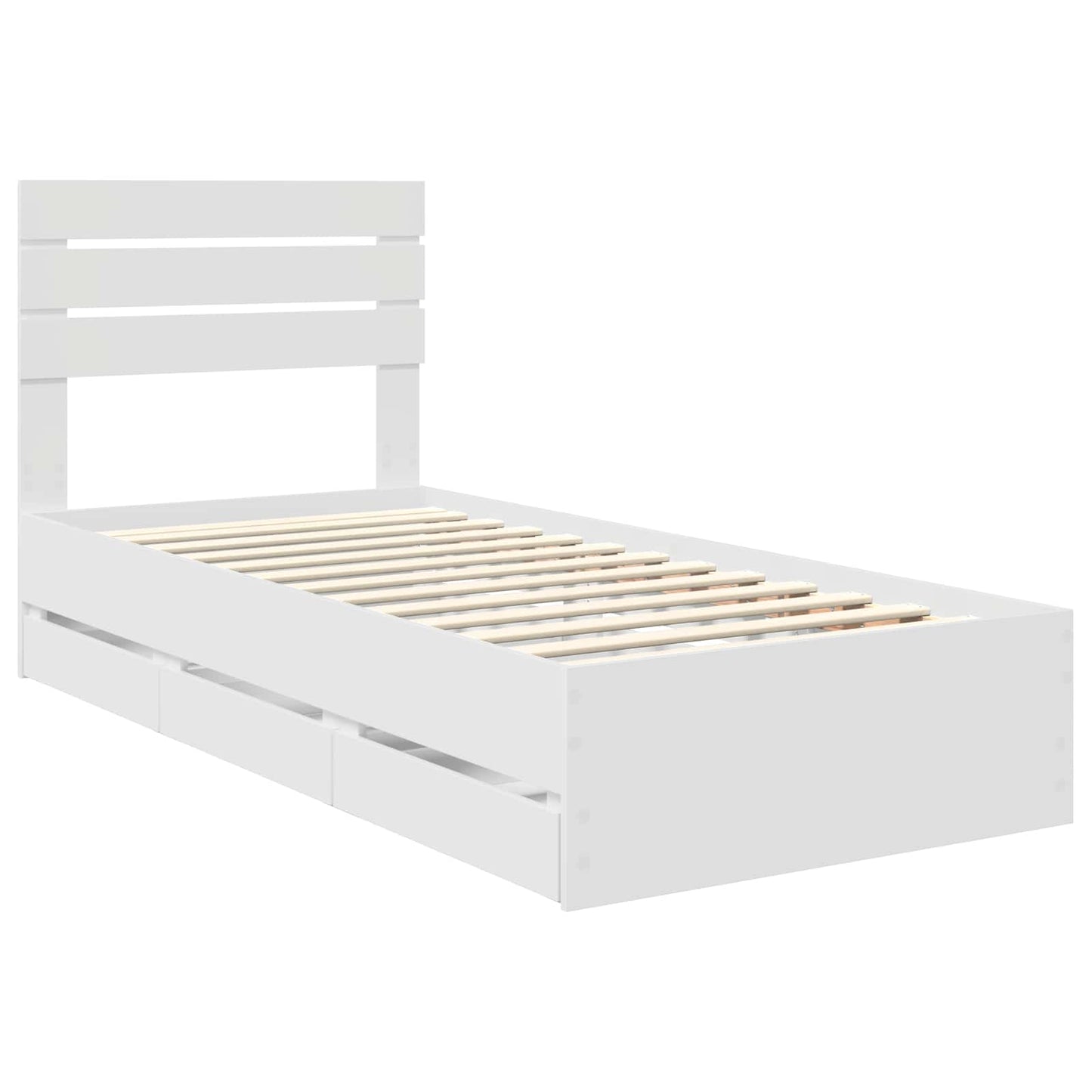 Struttura del letto Bianco 100 x 200 cm Legno Ingegnerizzato | homemem39