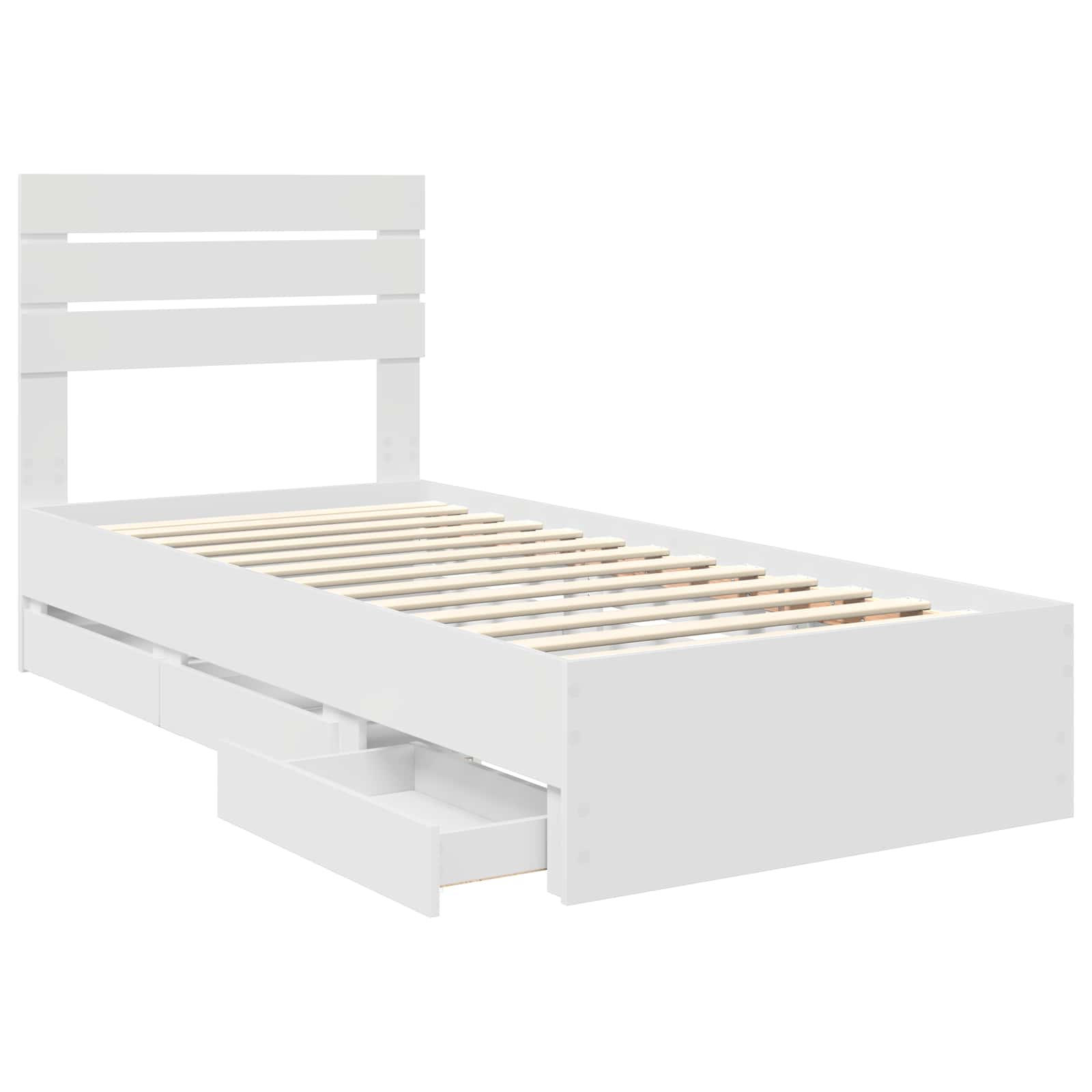 Struttura del letto Bianco 100 x 200 cm Legno Ingegnerizzato | homemem39