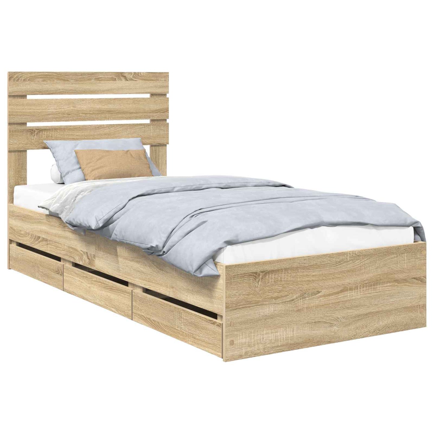 Struttura del letto con cassetto Rovere Sonoma 100 x 200 cm | homemem39