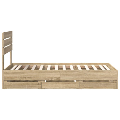Struttura del letto con cassetto Rovere Sonoma 100 x 200 cm | homemem39
