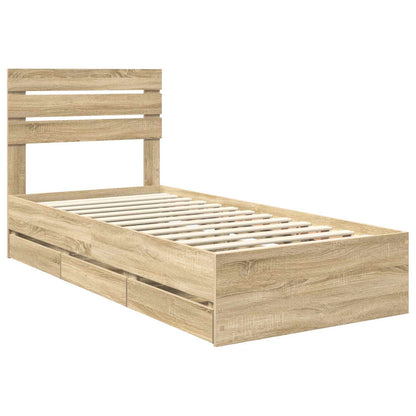 Struttura del letto con cassetto Rovere Sonoma 90 x 200 cm | homemem39