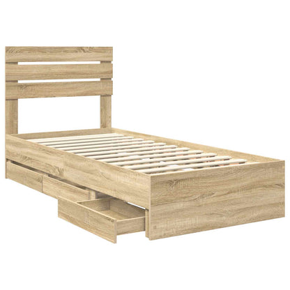 Struttura del letto con cassetto Rovere Sonoma 90 x 200 cm | homemem39