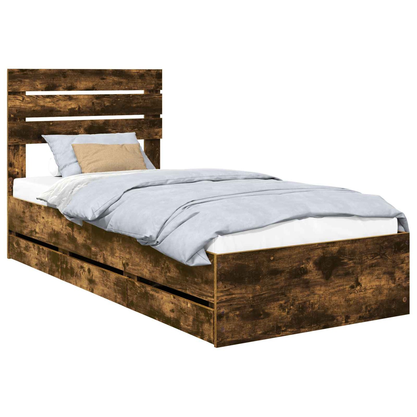 Struttura del letto con cassetto Rovere fumé 90 x 200 cm | homemem39
