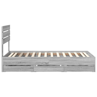 Struttura del letto con cassetto Grigio Sonoma 90 x 200 cm | homemem39
