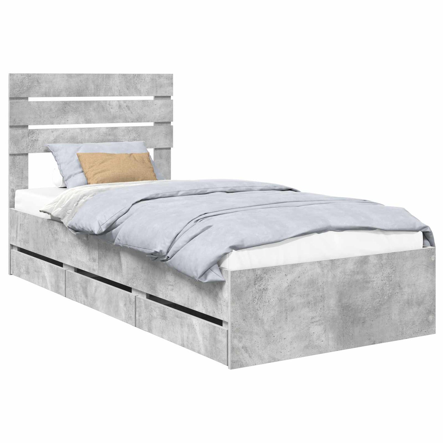 Struttura del letto con cassetto Grigio cemento 90 x 190 cm | homemem39