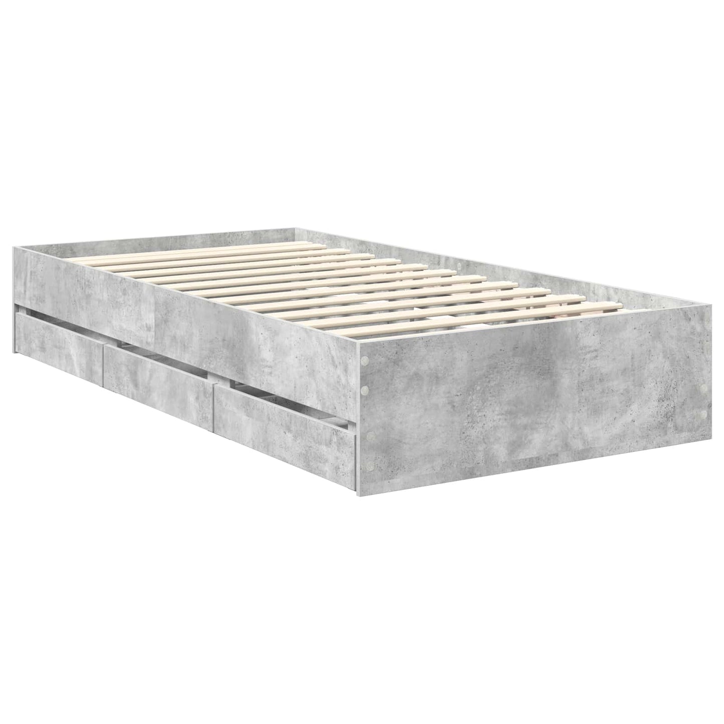 Struttura del letto con cassetto Grigio cemento 90 x 190 cm | homemem39