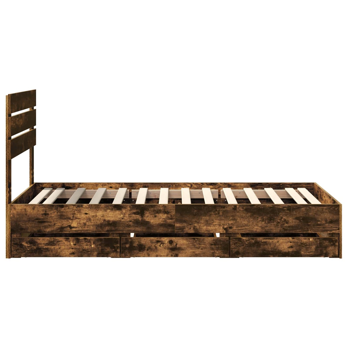 Struttura del letto con cassetto Rovere fumé 90 x 190 cm