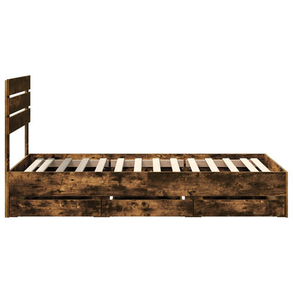 Struttura del letto con cassetto Rovere fumé 90 x 190 cm