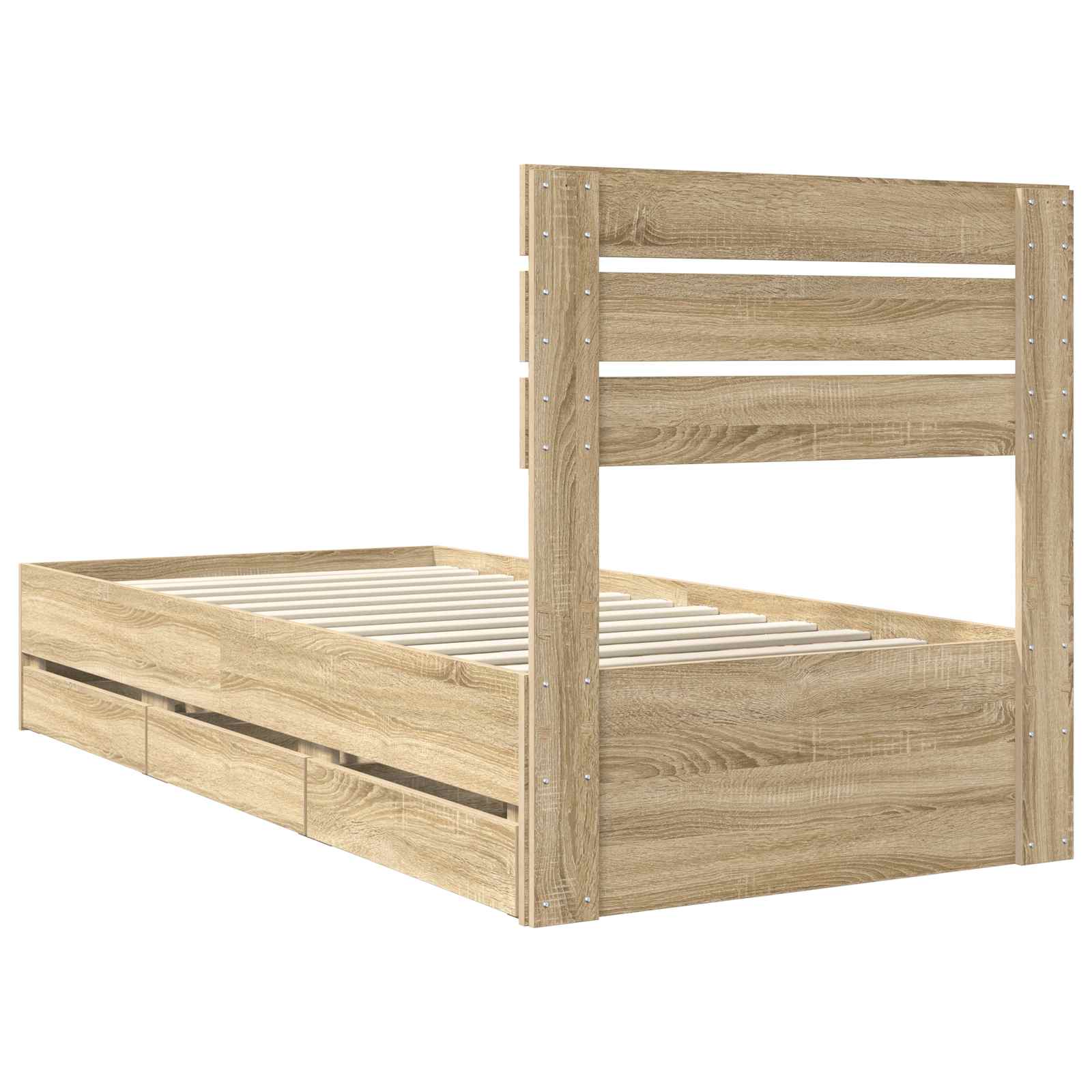 Struttura del letto con cassetto Rovere Sonoma 75 x 190 cm | homemem39