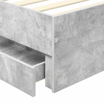 Struttura del letto con cassetto Grigio cemento 75 x 190 cm