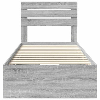 Struttura del letto con cassetto Grigio Sonoma 75 x 190 cm