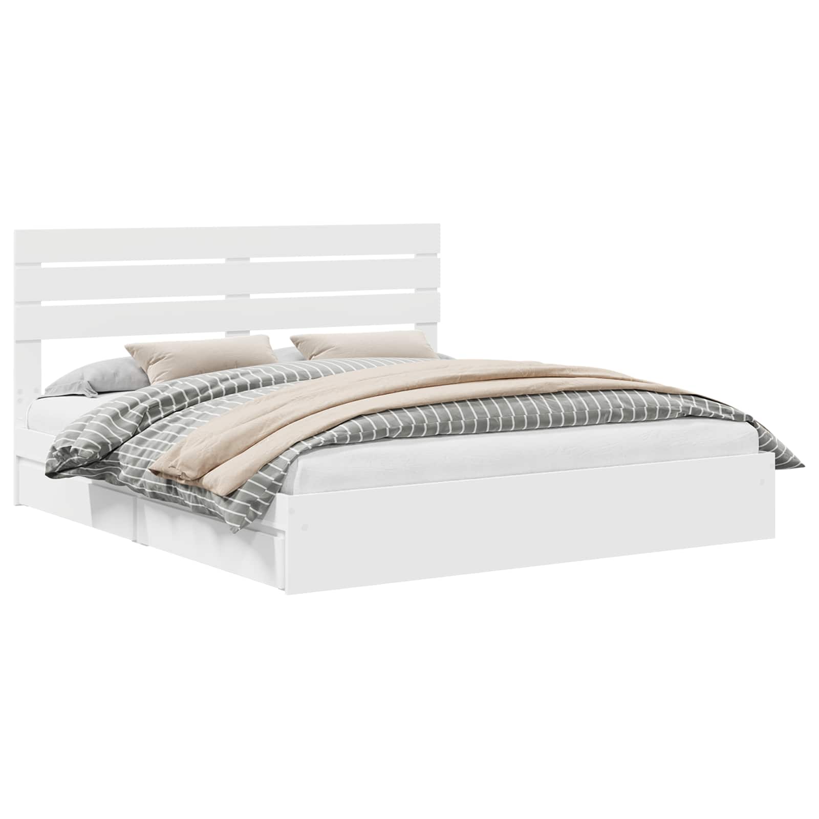 Letto con Contenitore Bianco 180 x 200 cm Legno multistrato | homemem39