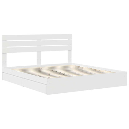 Letto con Contenitore Bianco 180 x 200 cm Legno multistrato | homemem39