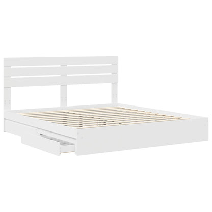 Letto con Contenitore Bianco 180 x 200 cm Legno multistrato | homemem39